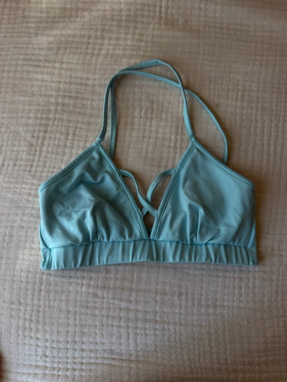 Shein Turquoise Strappy Sports Bra - Sz S